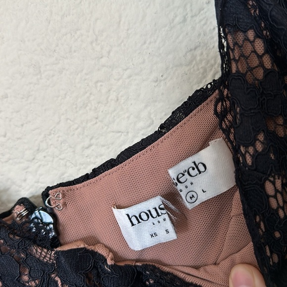 HOUSE OF CB 'Cara' Black Corset lace gown Maxi Dress/Size M A-C NWOT - Picture 7 of 15